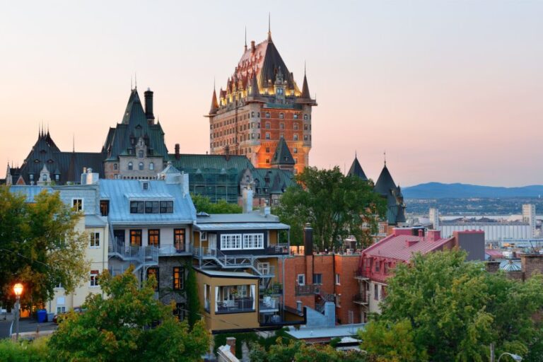 The view of Quebec City, which you can fit into your Montreal Itinerary as a day trip.