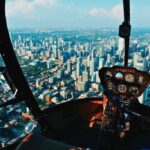 The view from the cockpit from the 7-minute helicopter tour over Toronto, which is one of the best Toronto helicopter tours.