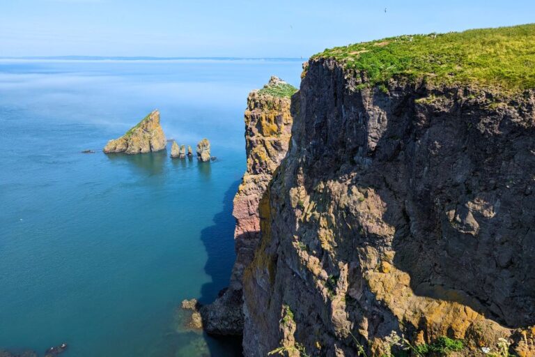 The view of the water from the point at Cape Split in Nova Scotia.