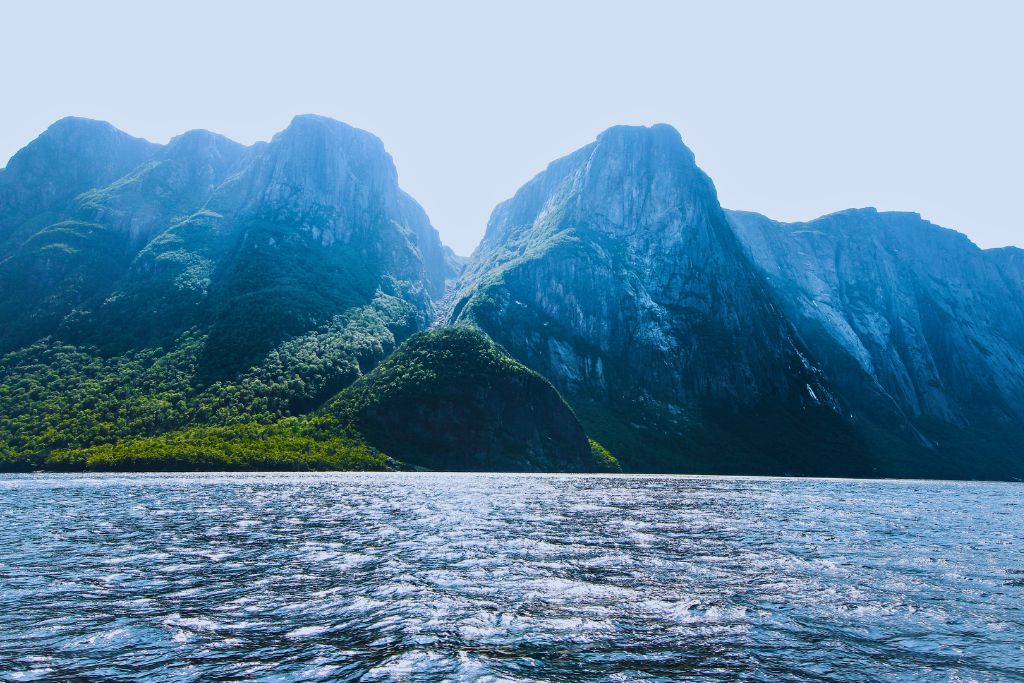 The mountains of Gros Morne from the Western Brook Pond in Gros Morne National Park, Newfoundland.